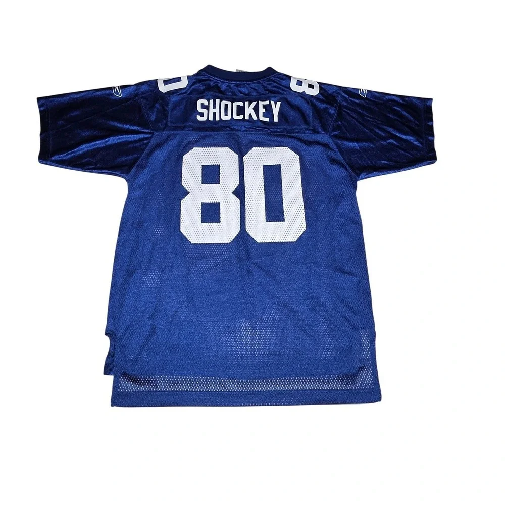 Reebok NFL New York Giants Jeremy Shockey 80 Jersey Blue Youth‎ L 14-16 Mens XS